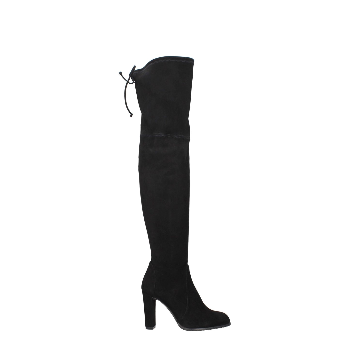 Black Leather Over The Knee-Stuart Weitzman-LabelTerrace.com