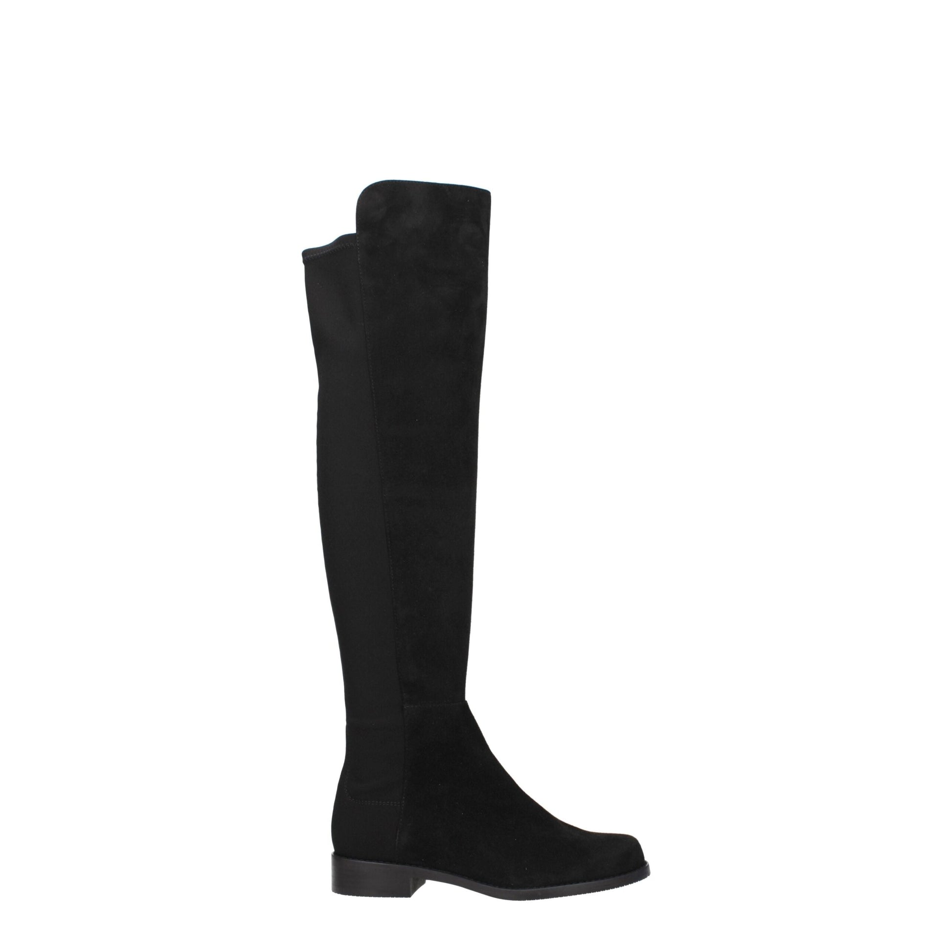 Black Leather Over The Knee-Stuart Weitzman-LabelTerrace.com