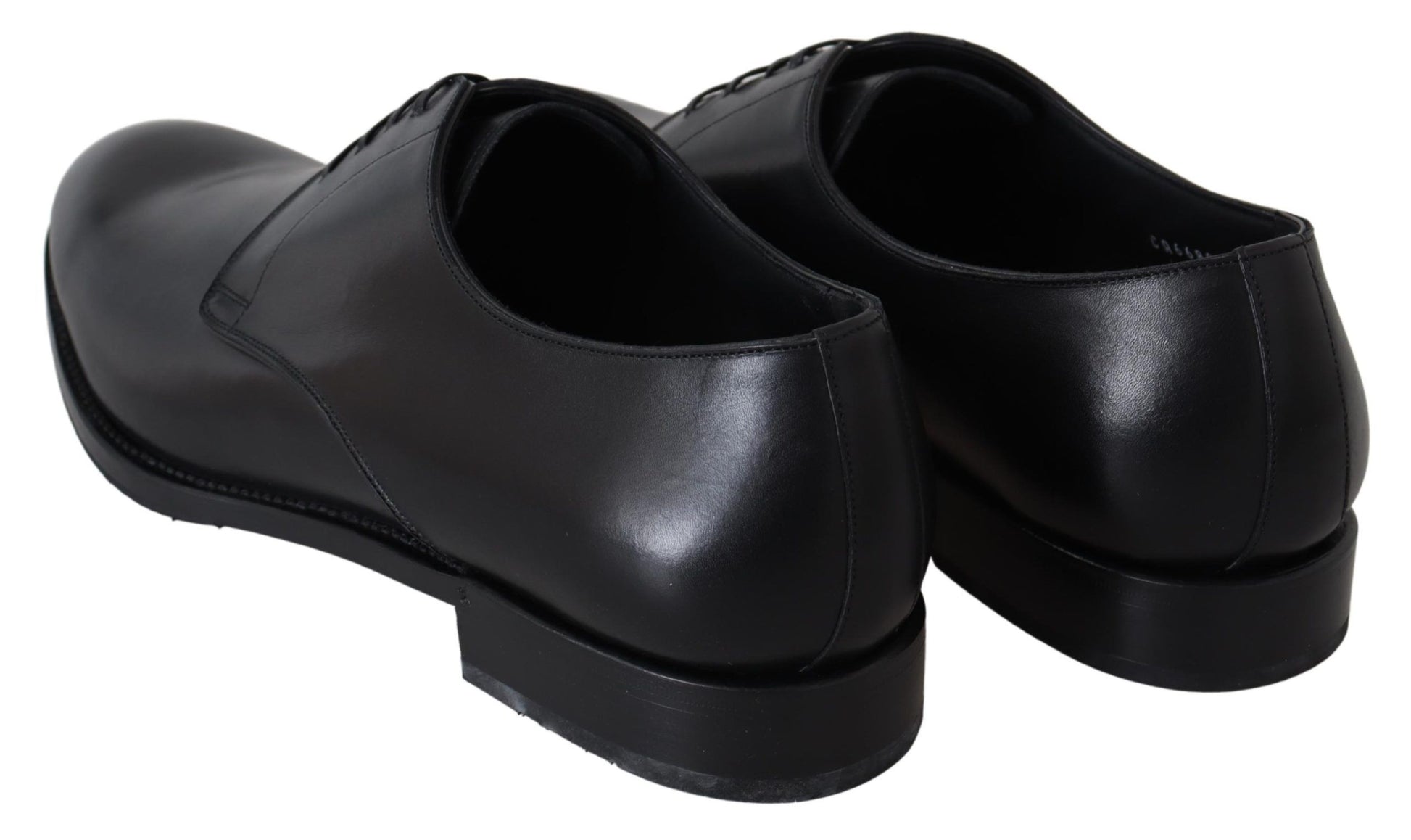 Black Leather SARTORIA Hand Made Shoes-Dolce & Gabbana-LabelTerrace.com