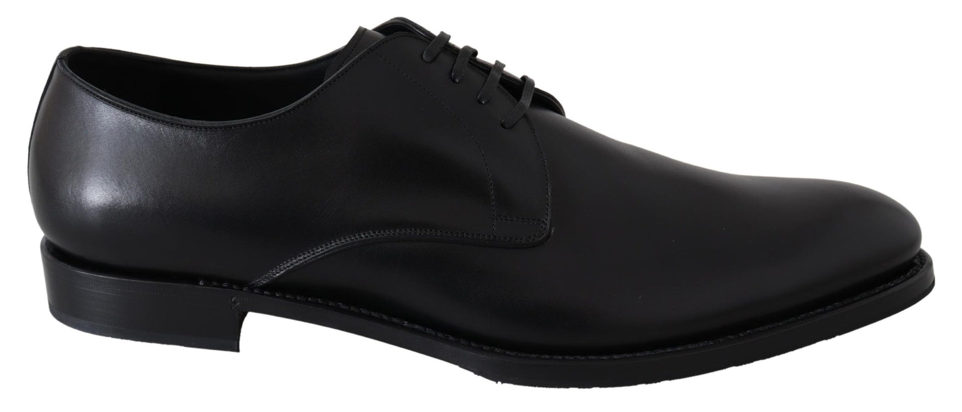 Black Leather SARTORIA Hand Made Shoes-Dolce & Gabbana-LabelTerrace.com