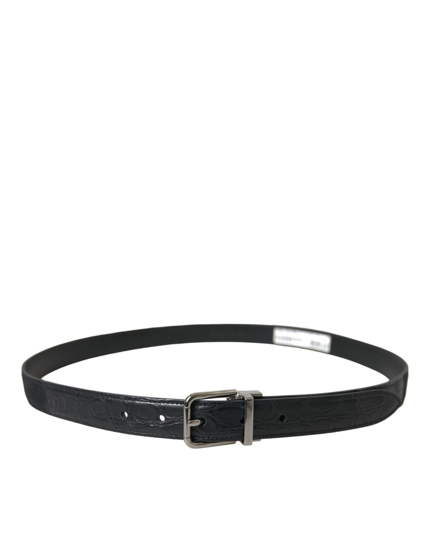 Black Leather Silver Metal Buckle Belt-Dolce & Gabbana-LabelTerrace.com