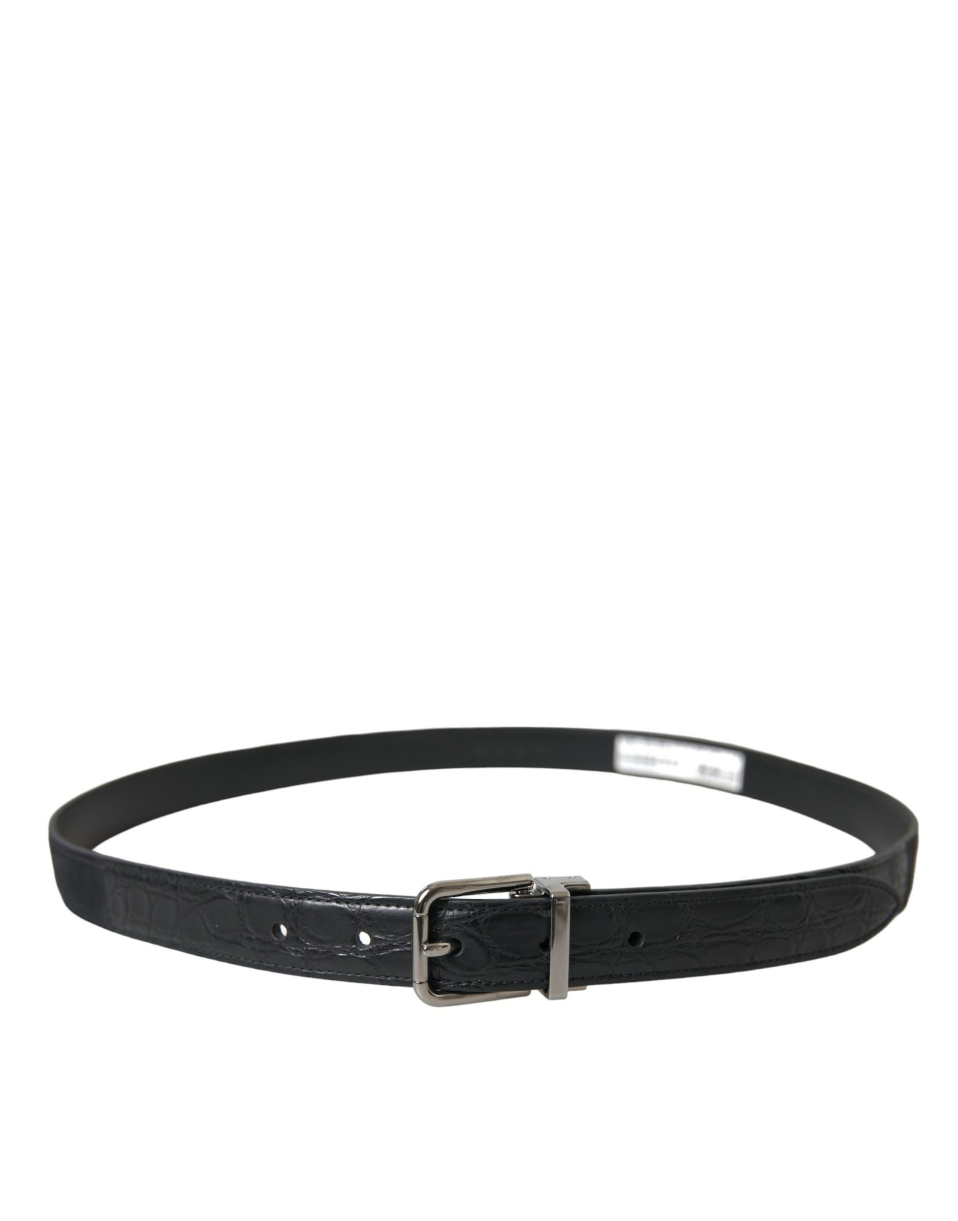 Black Leather Silver Metal Buckle Belt-Dolce & Gabbana-LabelTerrace.com