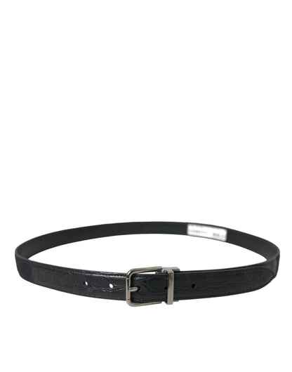 Black Leather Silver Metal Buckle Belt-Dolce & Gabbana-LabelTerrace.com