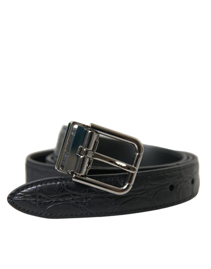 Black Leather Silver Metal Buckle Belt-Dolce & Gabbana-LabelTerrace.com