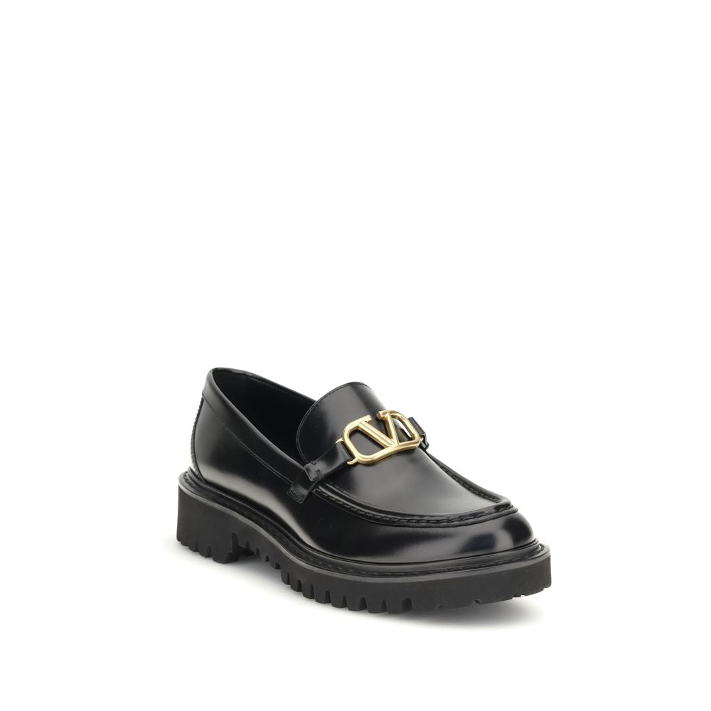 Black Leather Slip-On Loafers