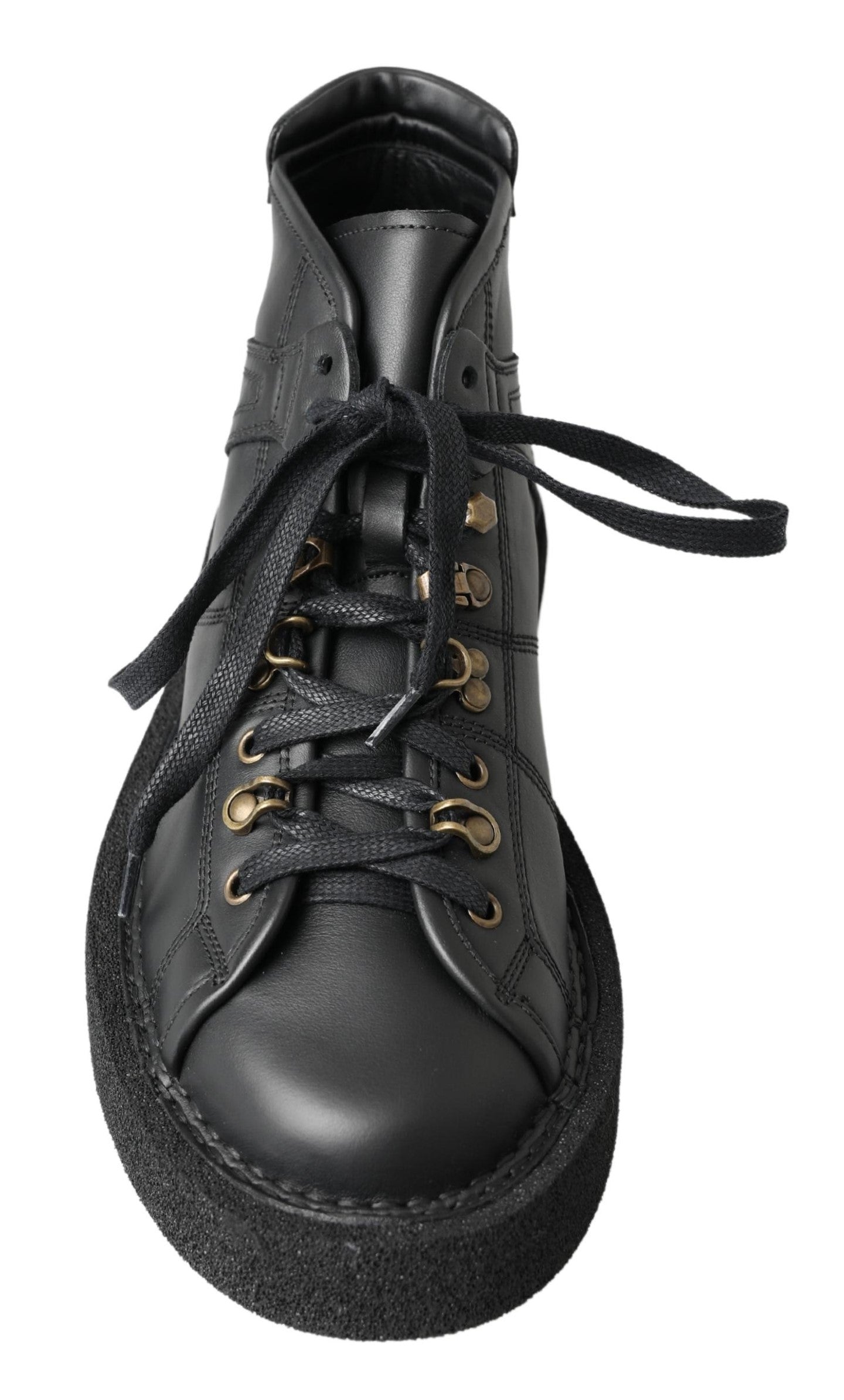 Black Leather Slip on Stretch Boots-Dolce & Gabbana-LabelTerrace.com