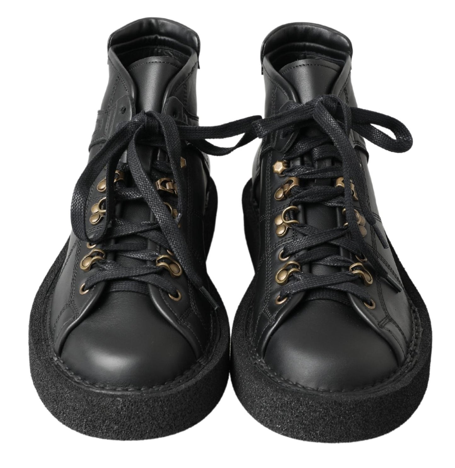 Black Leather Slip on Stretch Boots-Dolce & Gabbana-LabelTerrace.com