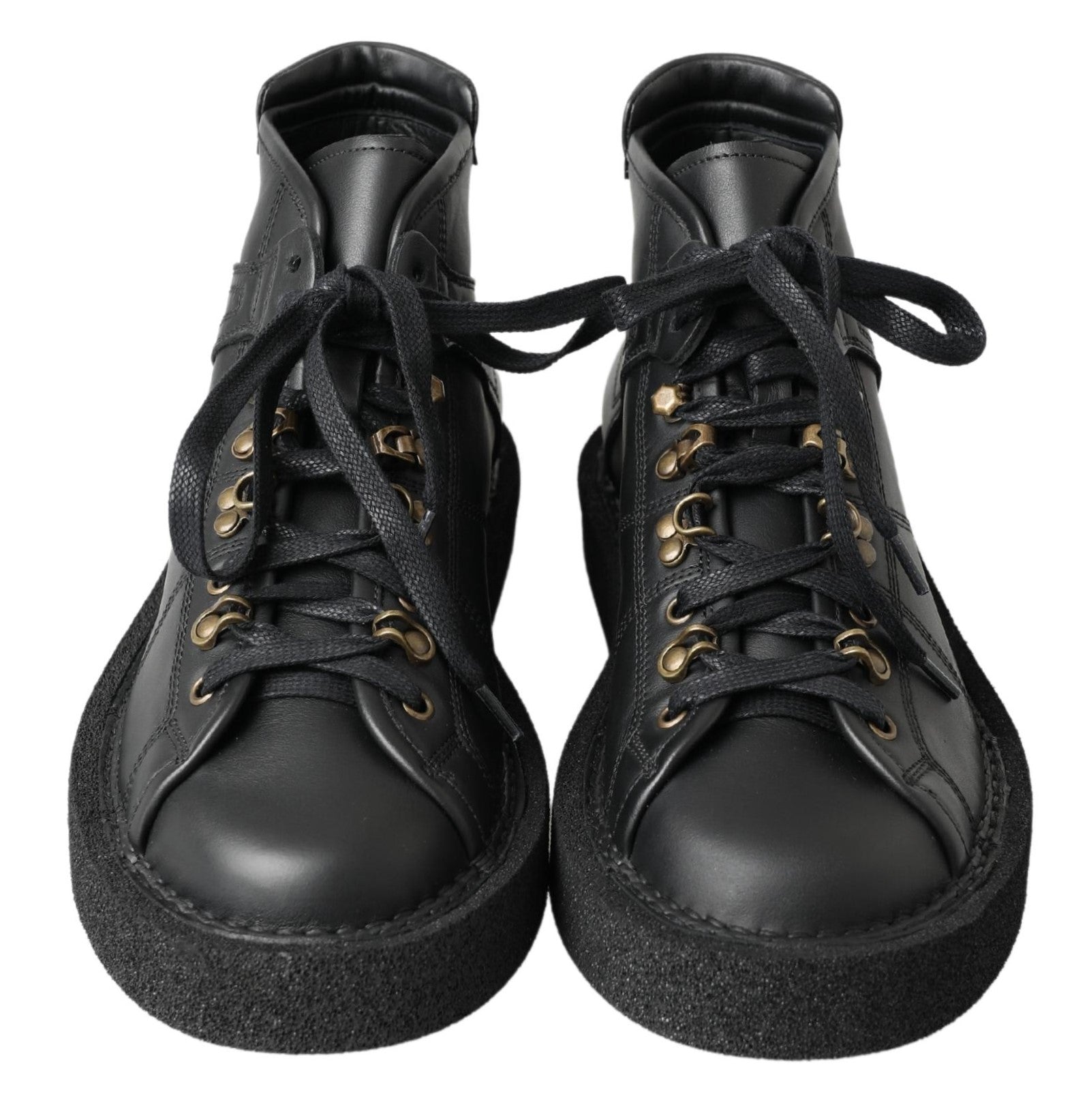 Black Leather Slip on Stretch Boots-Dolce & Gabbana-LabelTerrace.com
