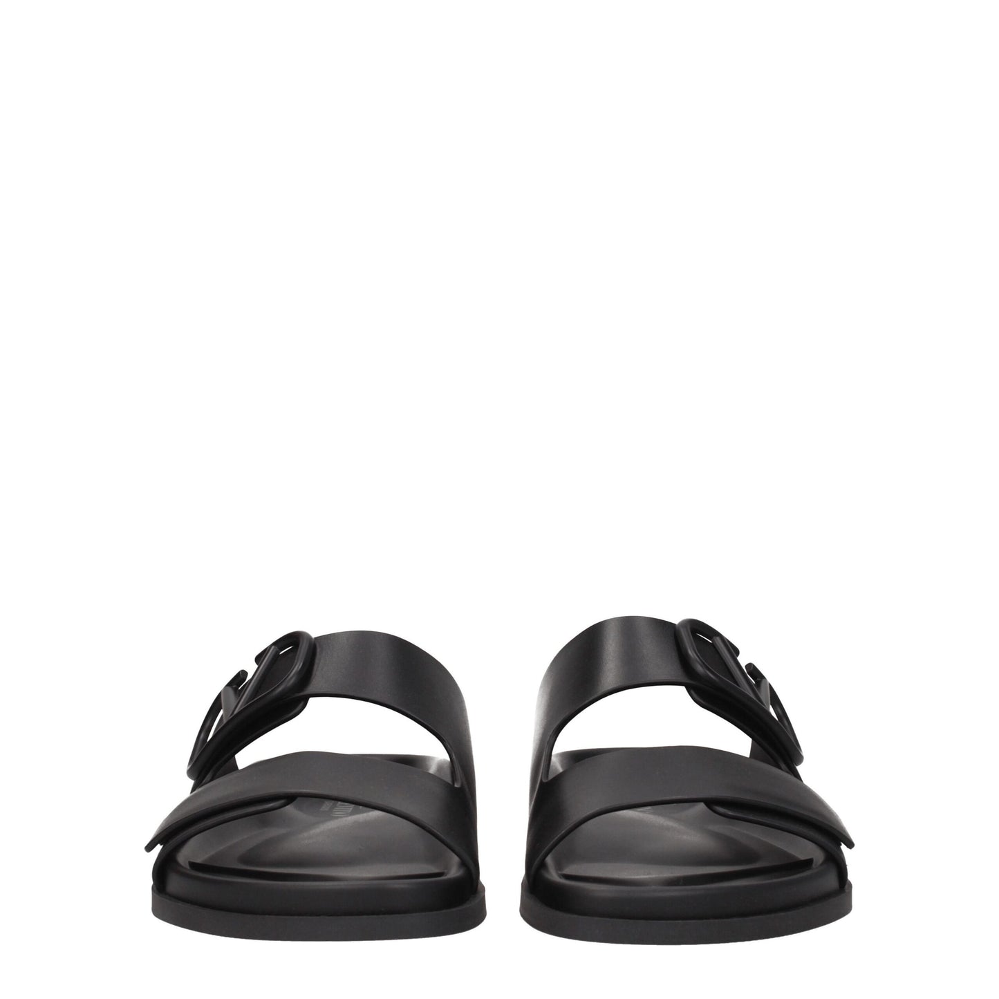 Black Leather Slippers-Valentino Garavani-LabelTerrace.com