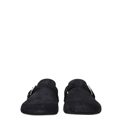 Black Leather Slippers