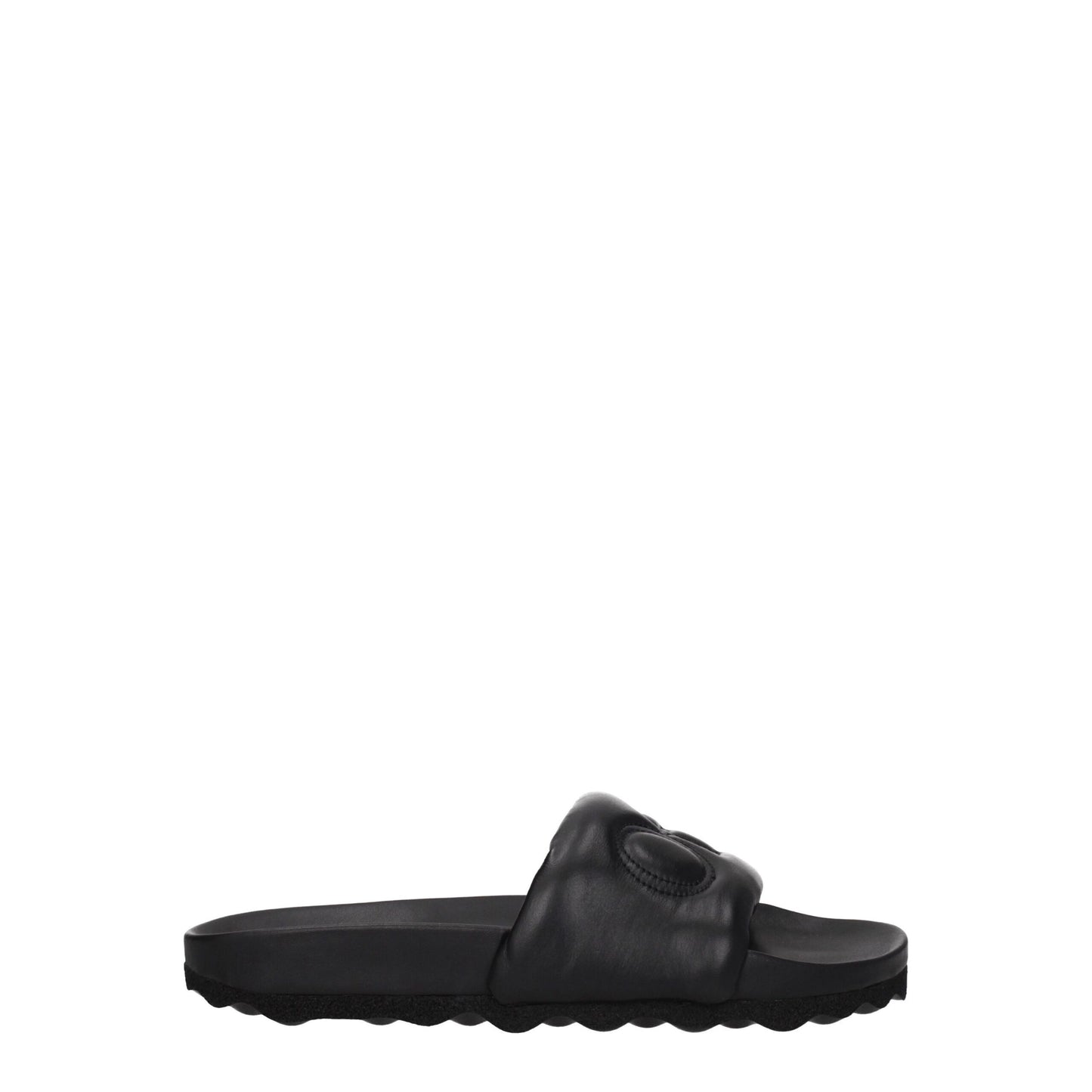 Black Leather Slippers-Off-White-LabelTerrace.com
