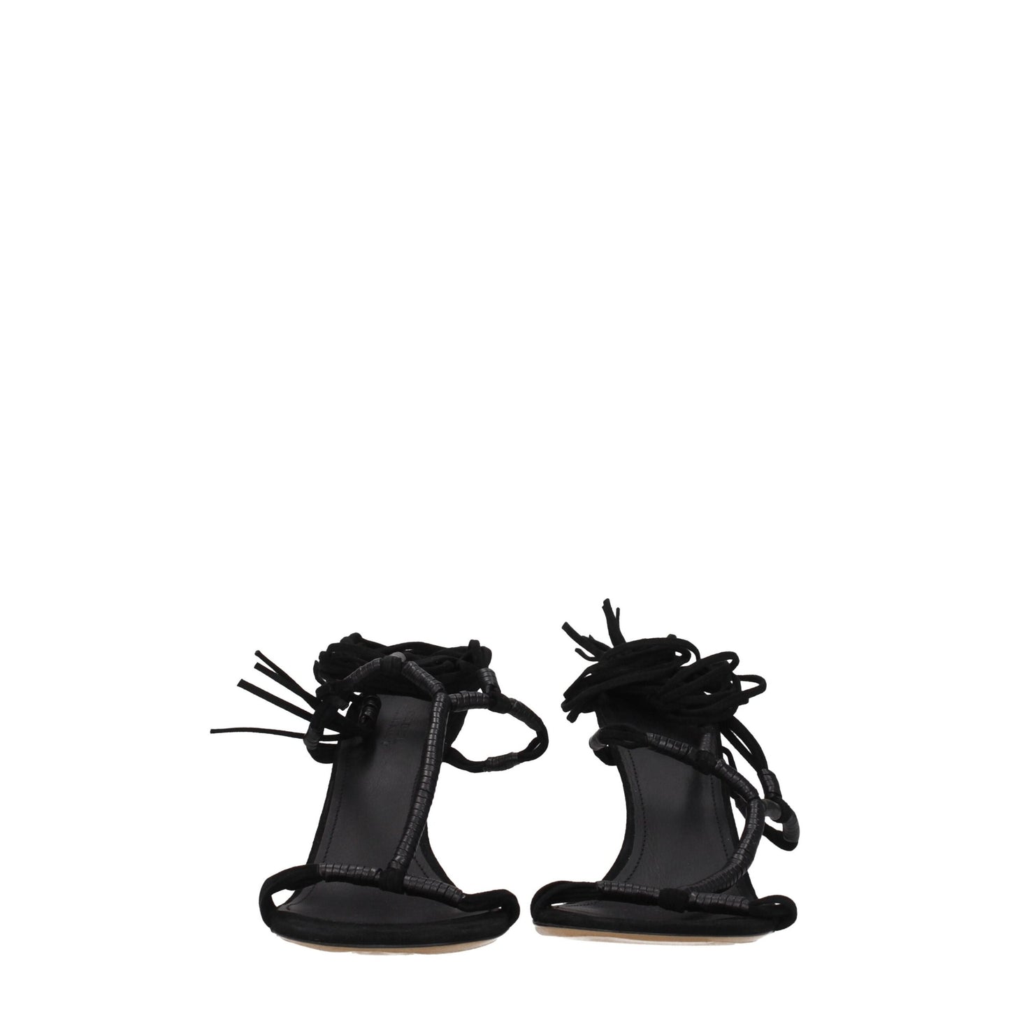 Black Leather Stiletto Heel Sandals-Isabel Marant-LabelTerrace.com