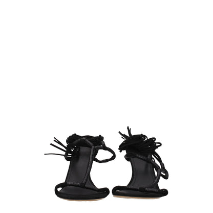 Black Leather Stiletto Heel Sandals-Isabel Marant-LabelTerrace.com