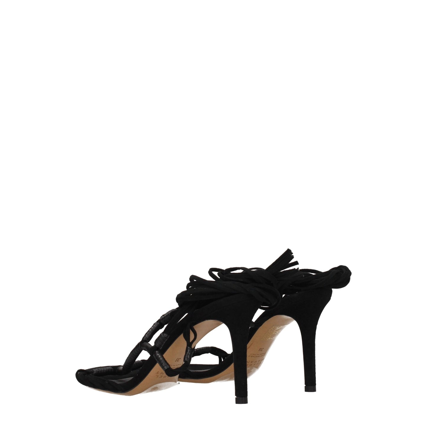 Black Leather Stiletto Heel Sandals-Isabel Marant-LabelTerrace.com
