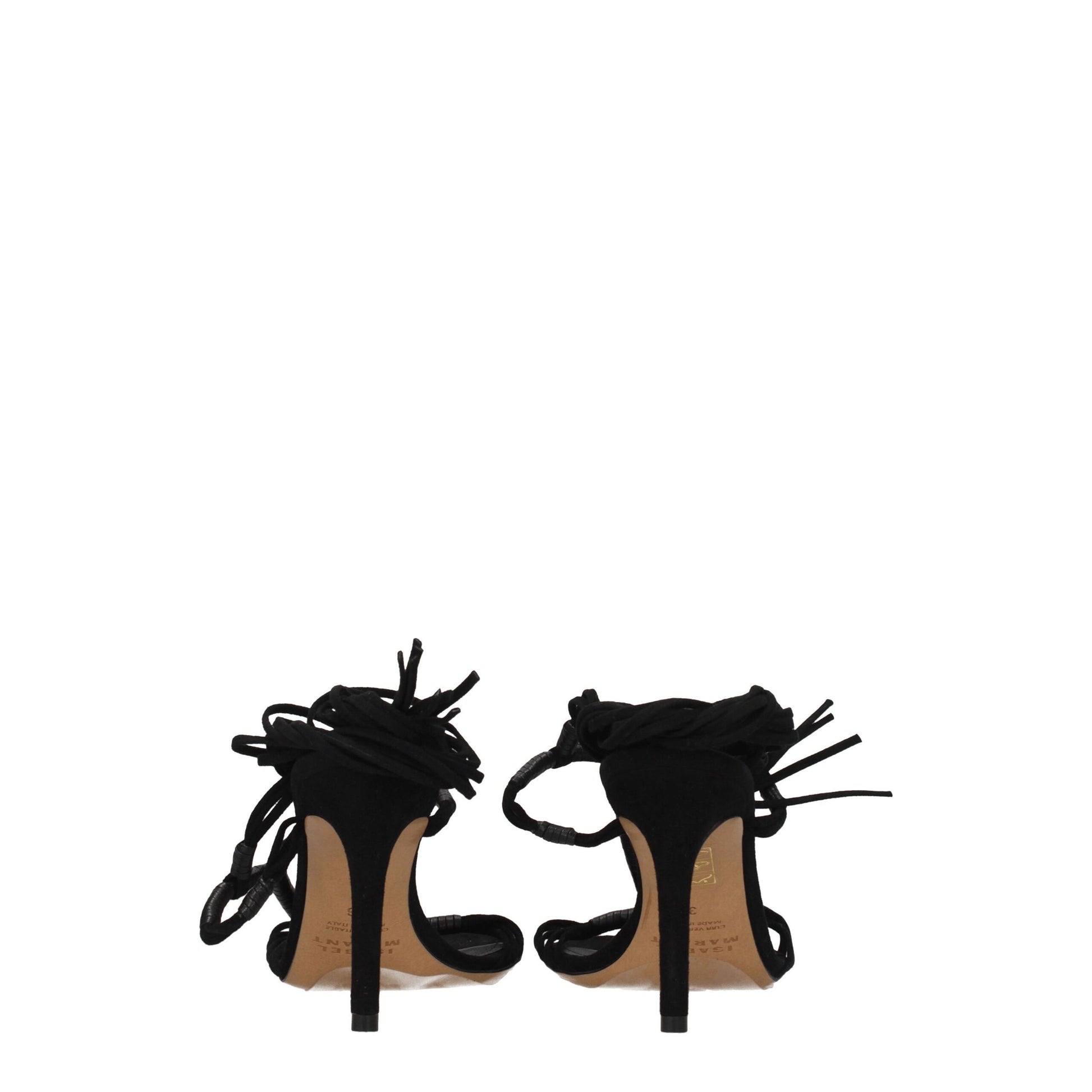 Black Leather Stiletto Heel Sandals-Isabel Marant-LabelTerrace.com