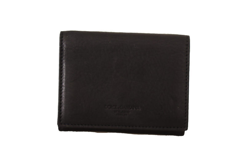 Black Leather Trifold Purse Belt Multi Kit Wallet-Dolce & Gabbana-LabelTerrace.com