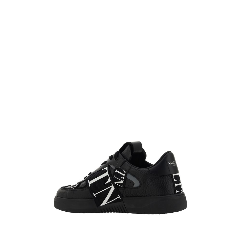 Black Leather VL7N Sneakers-Valentino Garavani-LabelTerrace.com