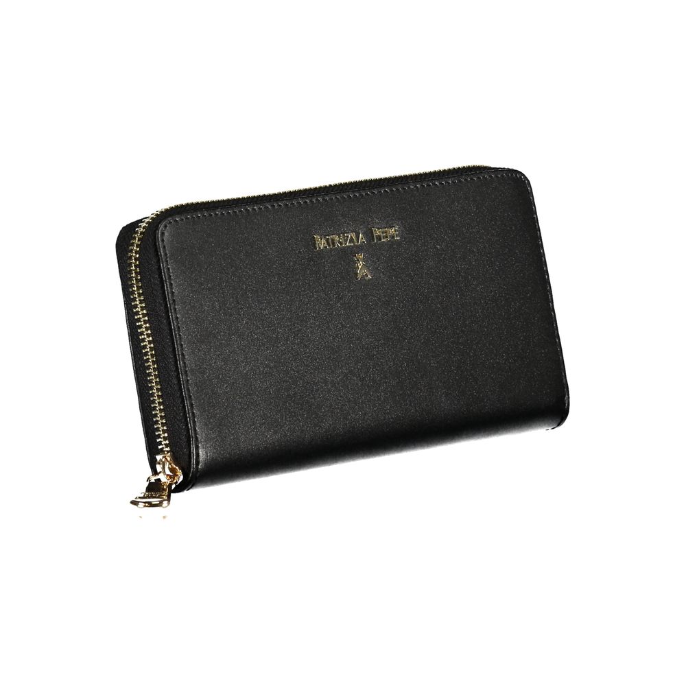 Black Leather Wallet-Patrizia Pepe-LabelTerrace.com