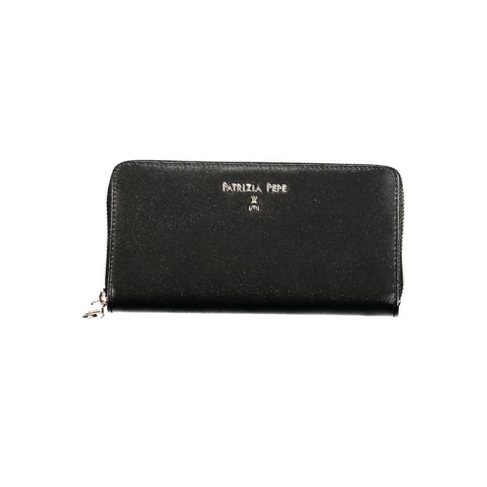 Black Leather Wallet-Patrizia Pepe-LabelTerrace.com