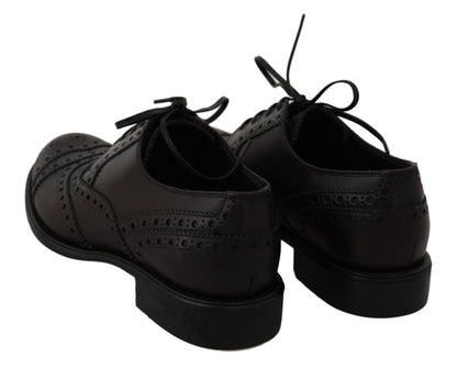 Black Leather Wingtip Oxford Dress Shoes