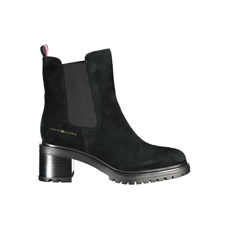 Black Leather Women Boot-Tommy Hilfiger-LabelTerrace.com