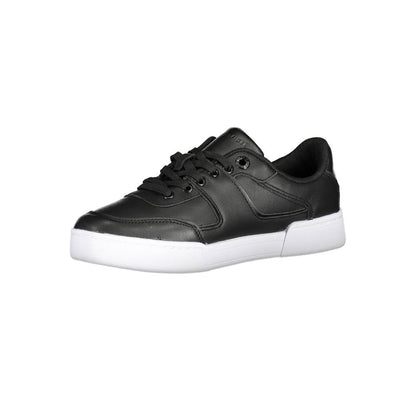 Black Leather Women Sneaker-Tommy Hilfiger-LabelTerrace.com