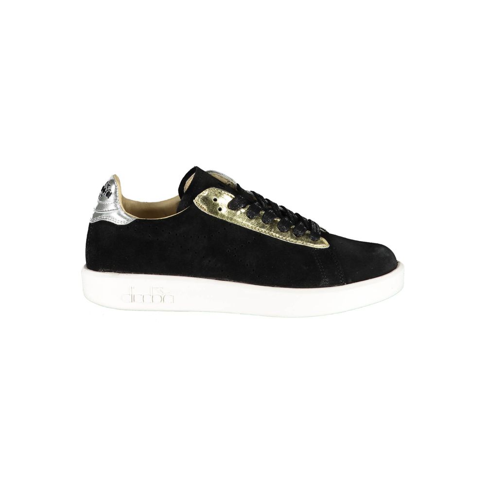 Black Leather Women Sneaker