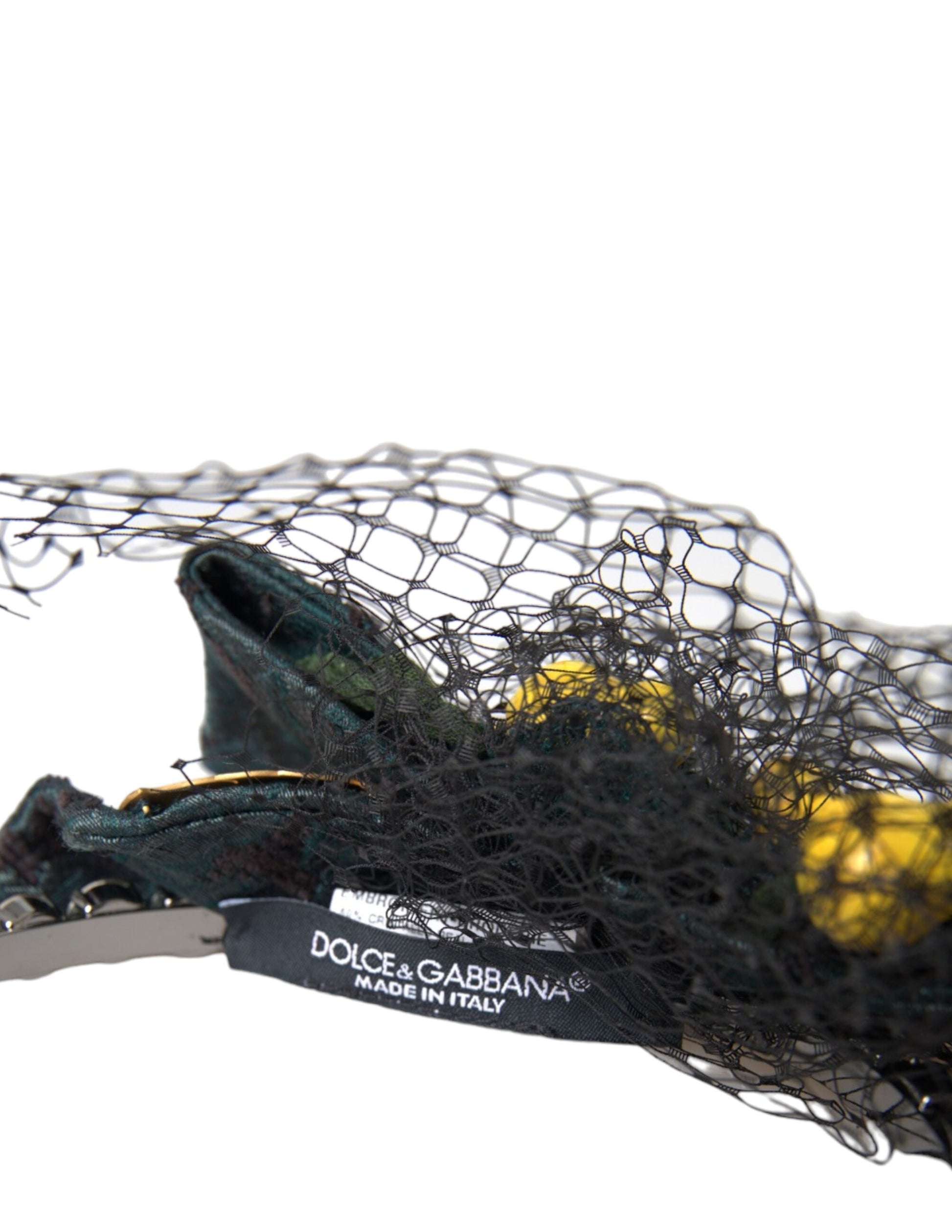 Black Lemons Sicily Purple Crystal Net Headband Diadem-Dolce & Gabbana-LabelTerrace.com