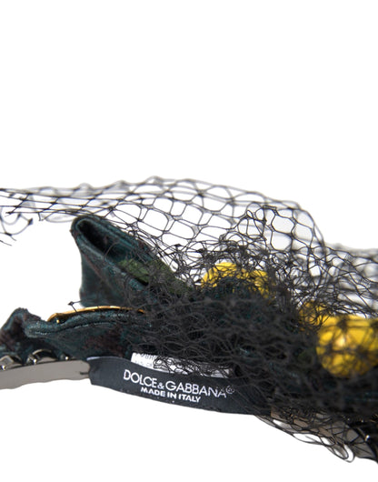 Black Lemons Sicily Purple Crystal Net Headband Diadem-Dolce & Gabbana-LabelTerrace.com