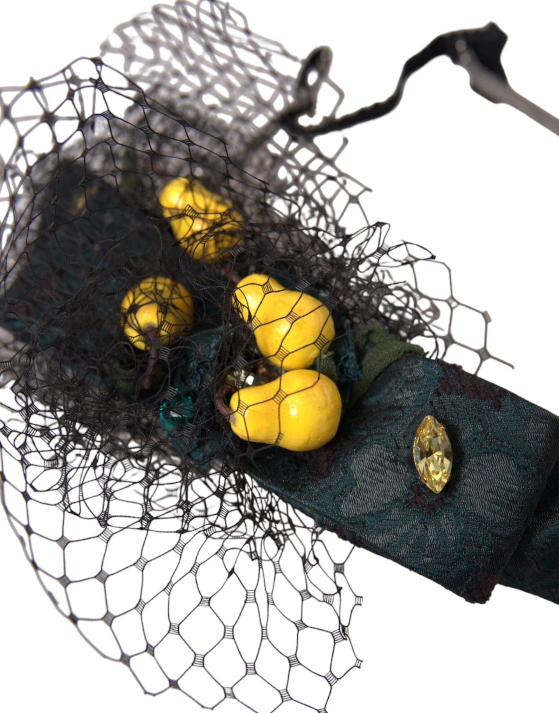 Black Lemons Sicily Purple Crystal Net Headband Diadem-Dolce & Gabbana-LabelTerrace.com