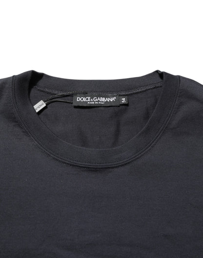 Black Logo Compass Cotton Crew Neck T-shirt
