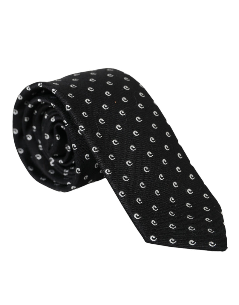 Black Logo Cotton Blend Adjustable Tie-Dolce & Gabbana-LabelTerrace.com