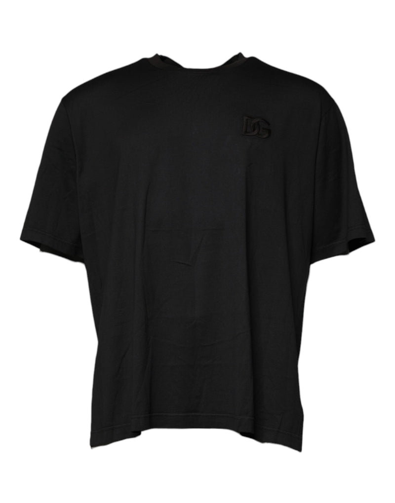Black Logo Crew Neck Short Sleeves T-shirt-Dolce & Gabbana-LabelTerrace.com