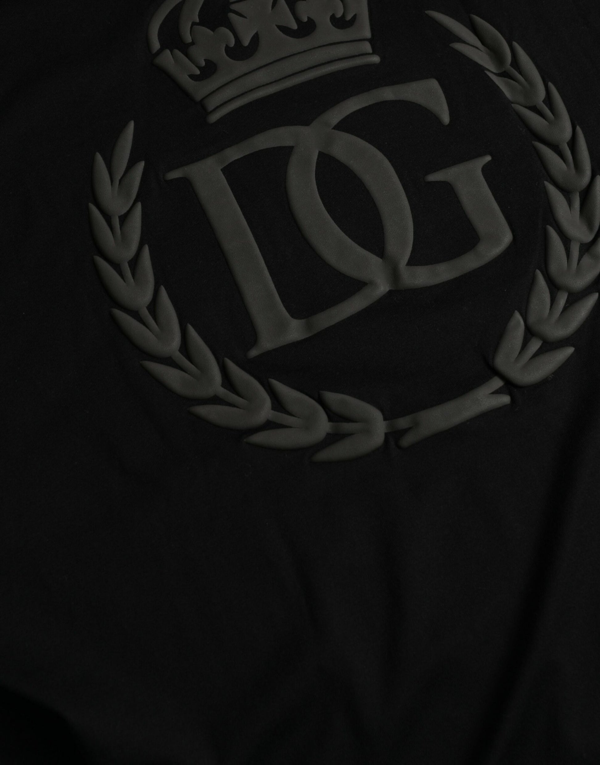Black Logo Embossed Crew Neck Short Sleeves T-shirt-Dolce & Gabbana-LabelTerrace.com