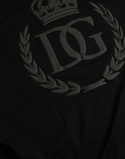 Black Logo Embossed Crew Neck Short Sleeves T-shirt-Dolce & Gabbana-LabelTerrace.com