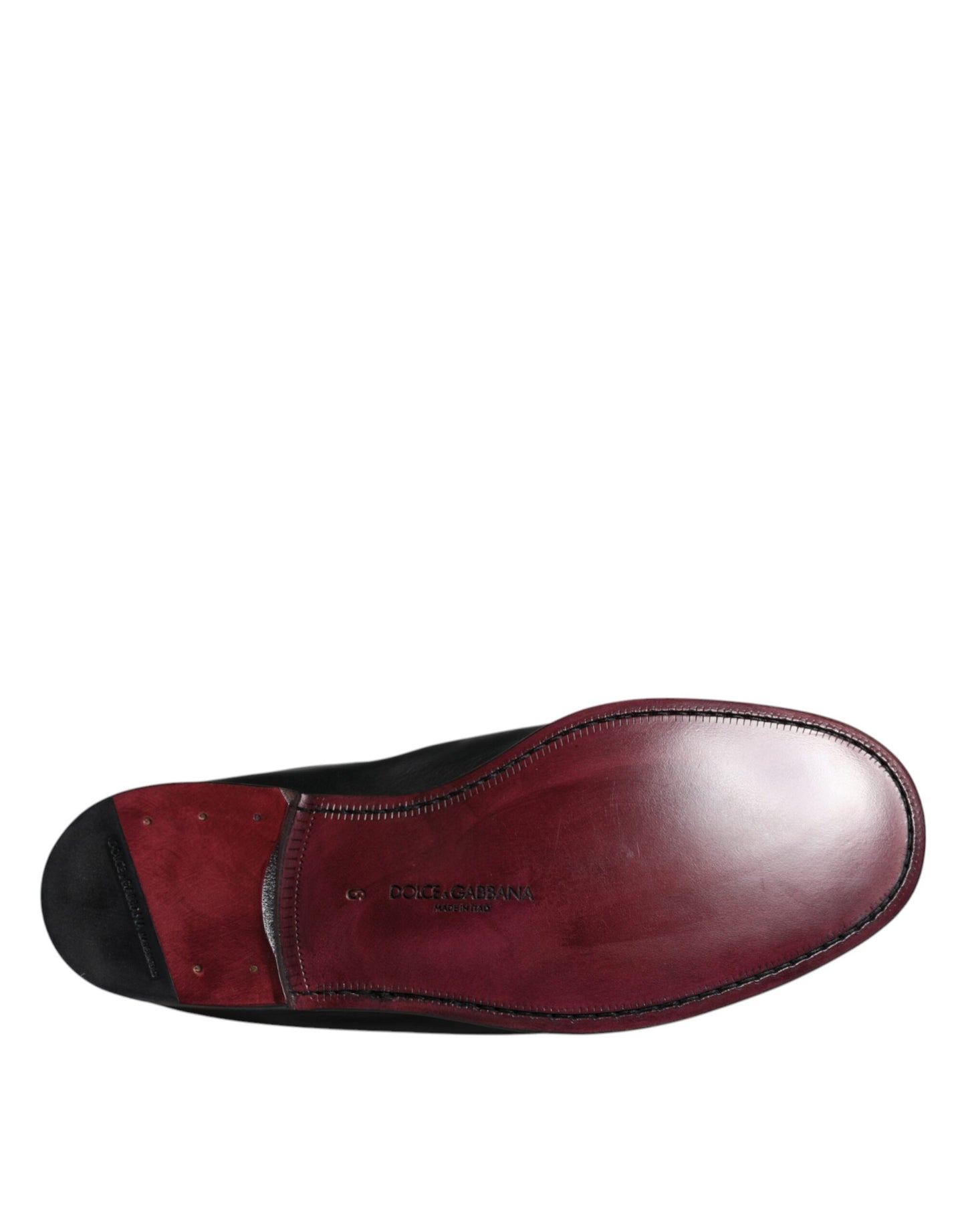 Black Logo Embroidered Leather Loafer Men Dress Shoes-Dolce & Gabbana-LabelTerrace.com