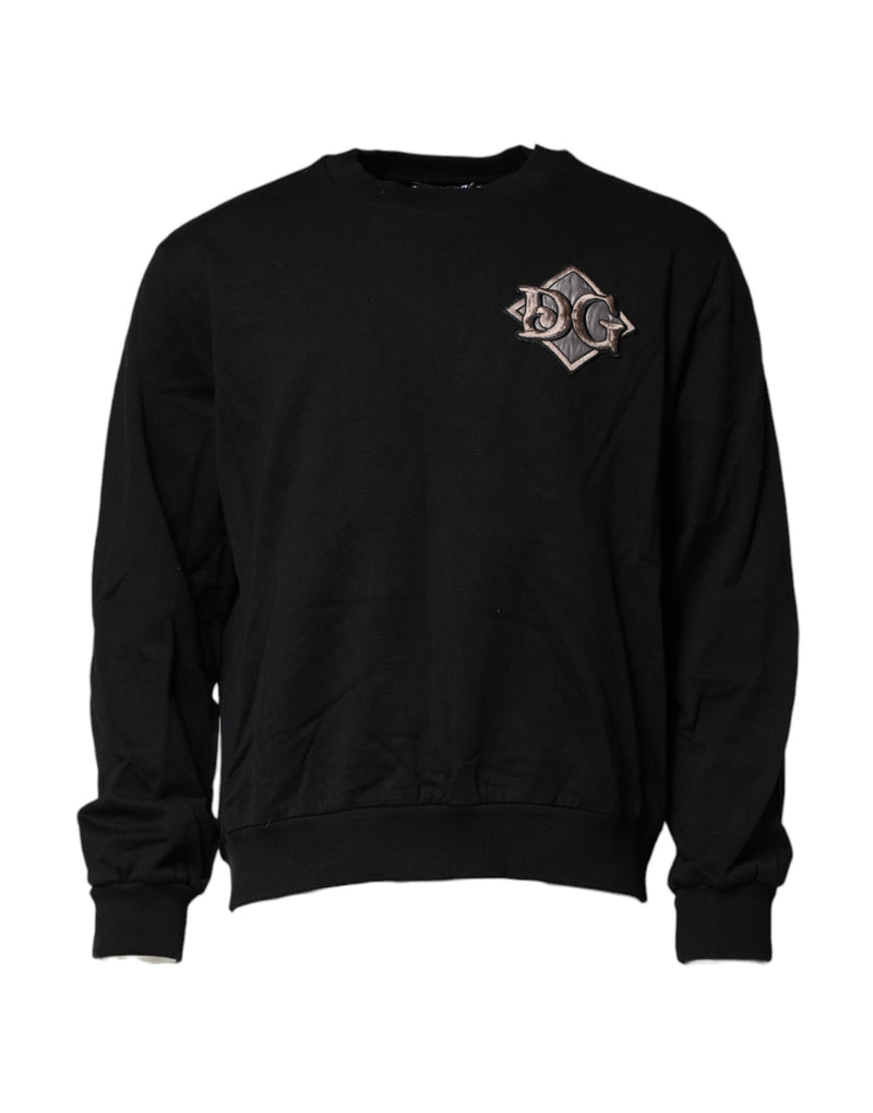 Black Logo Embroidery Sweatshirt Sweater-Dolce & Gabbana-LabelTerrace.com