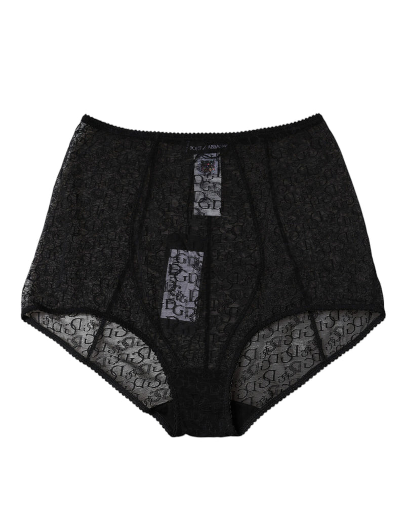 Black Logo Girdle High Waist Panty Underwear-Dolce & Gabbana-LabelTerrace.com
