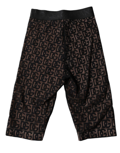 Black Logo Monogram Cropped Tights Underwear
