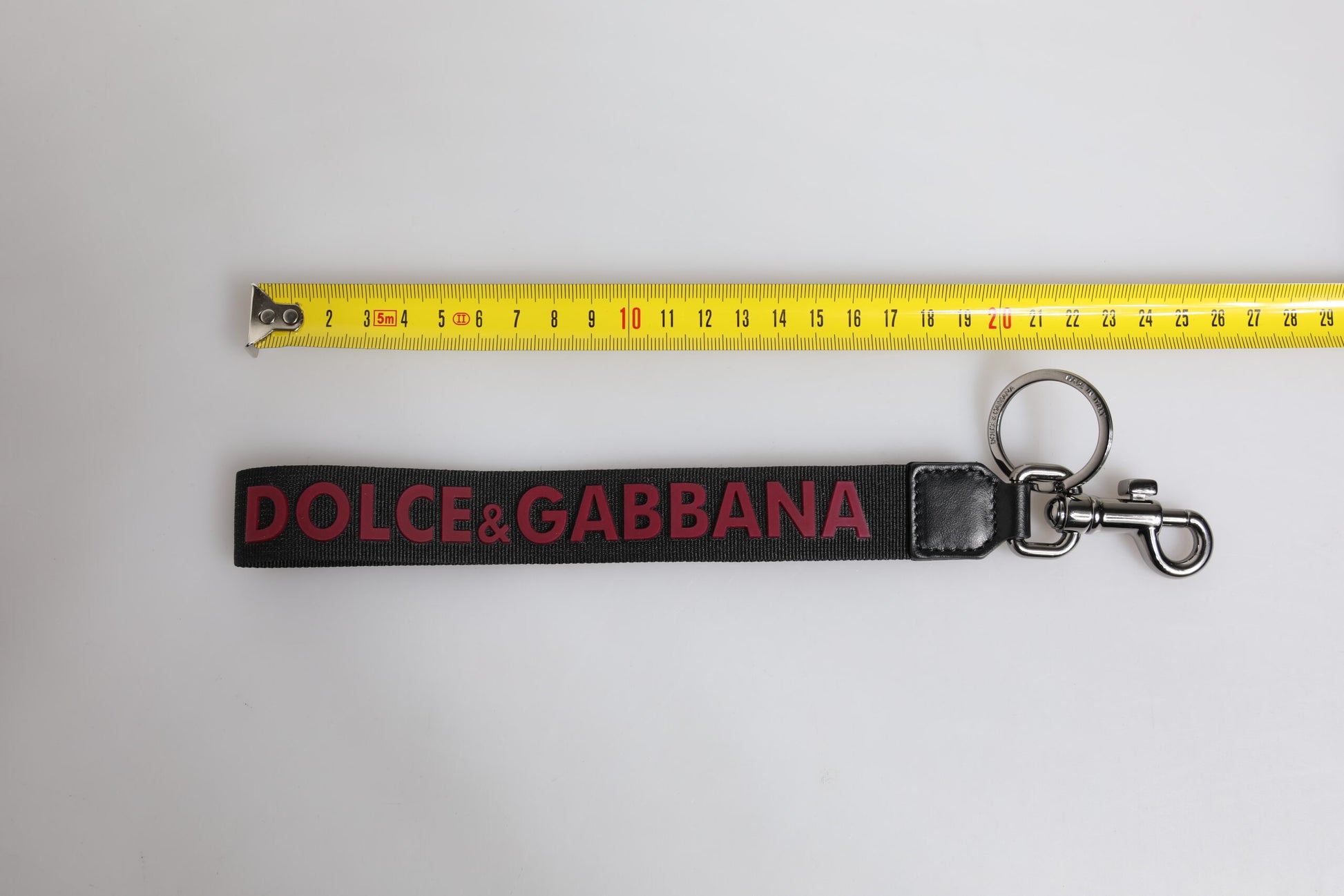 Black Logo Nylon Silver Brass Men Holder Keychain Keyring-Dolce & Gabbana-LabelTerrace.com