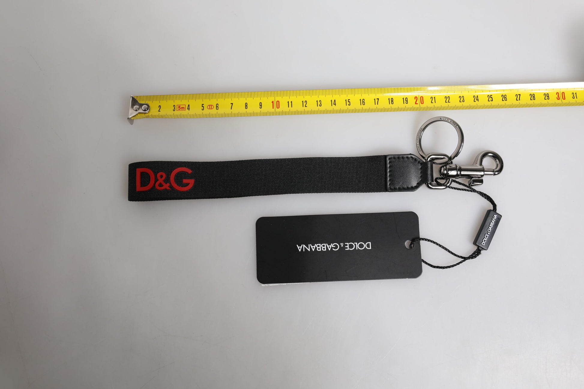 Black Logo Nylon Silver Brass Men Holder Keychain Keyring-Dolce & Gabbana-LabelTerrace.com