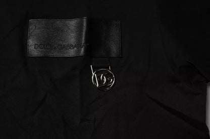 Black Logo Patch Cotton Crew Neck T-shirt-Dolce & Gabbana-LabelTerrace.com