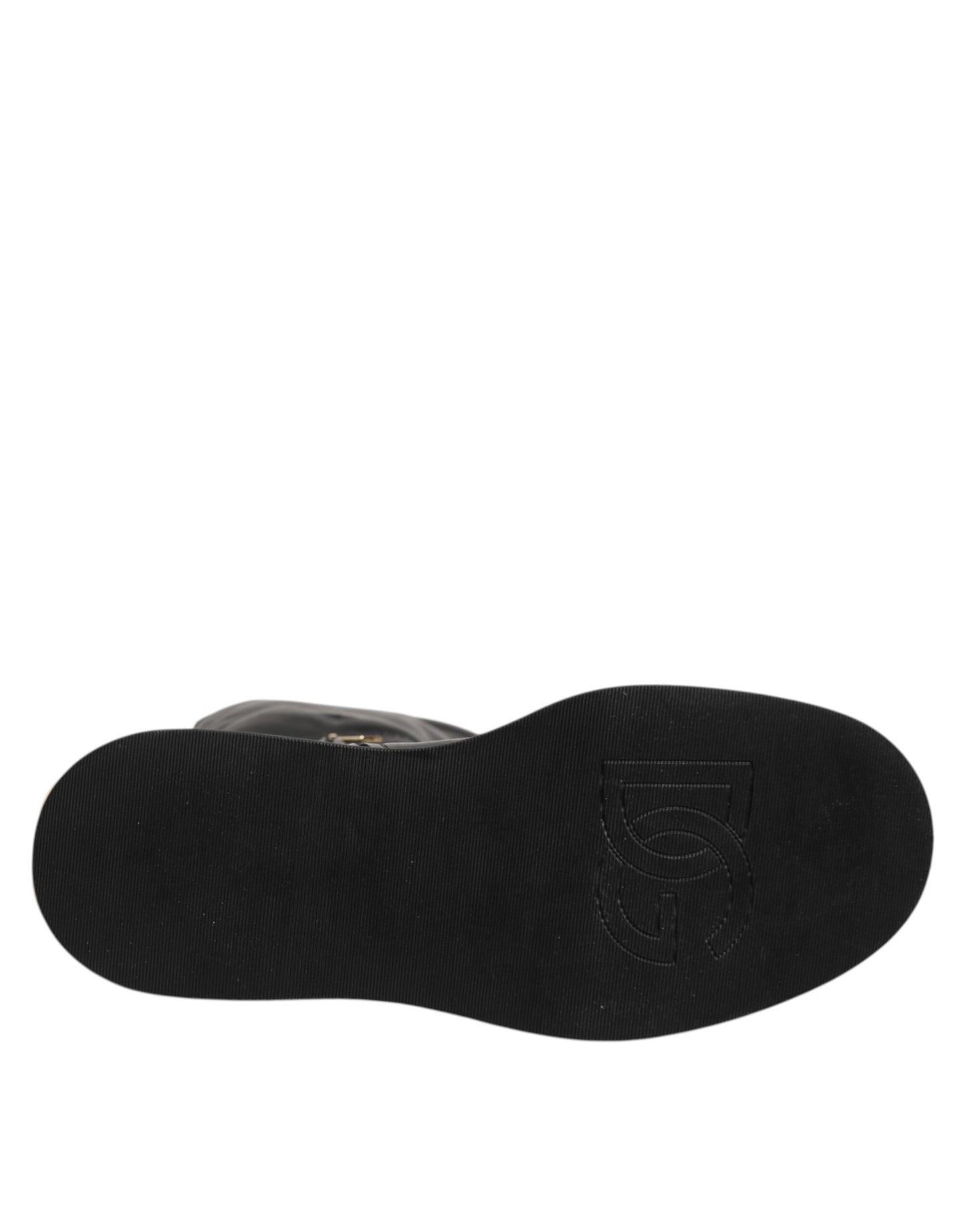 Black Logo Plaque Over The Calf Boots Shoes