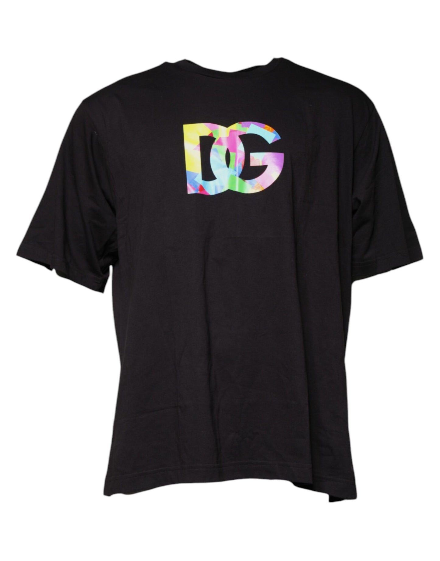 Black Logo Print Cotton Crew Neck T-shirt-Dolce & Gabbana-LabelTerrace.com