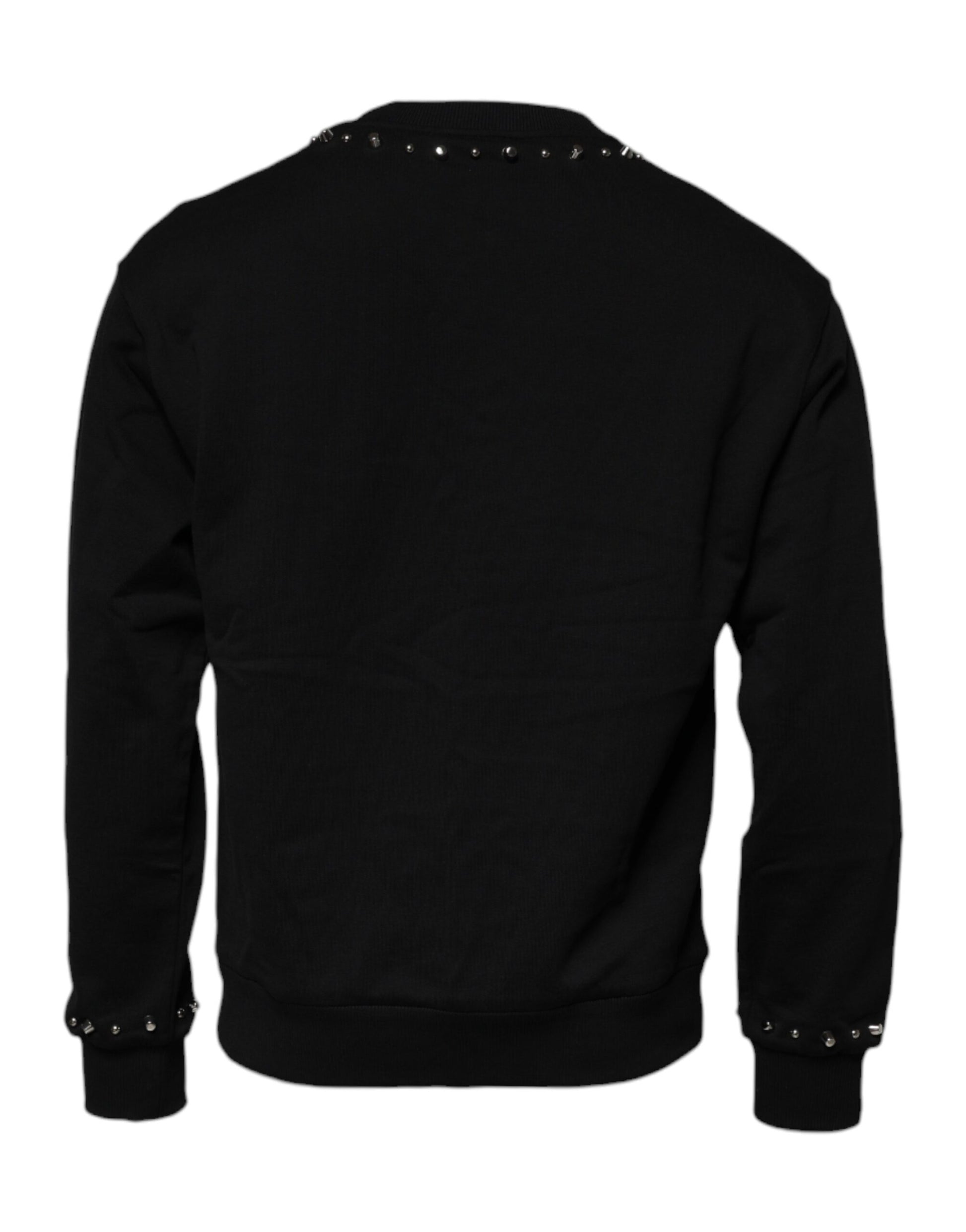 Black Logo Stud Pullover Sweatshirt Sweater-Dolce & Gabbana-LabelTerrace.com