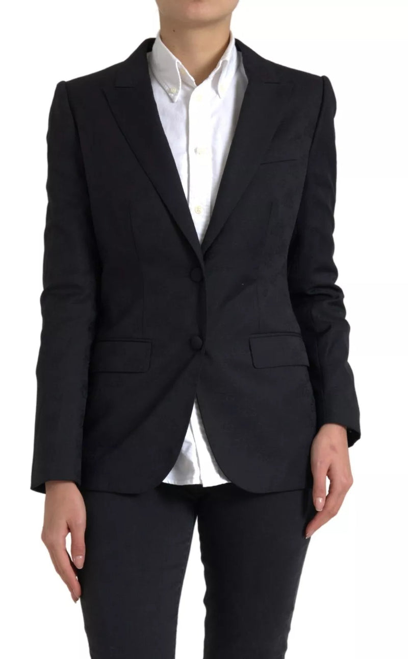 Black Long Sleeve Coat Blazer Jacket-Dolce & Gabbana-LabelTerrace.com