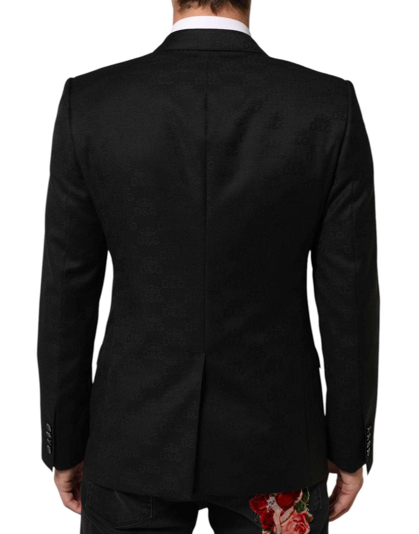 Black MARTINI 2 Buttons Suit Jacket Blazer-Dolce & Gabbana-LabelTerrace.com