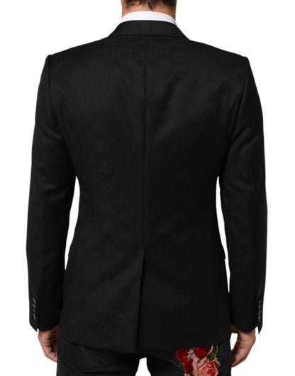 Black MARTINI 2 Buttons Suit Jacket Blazer-Dolce & Gabbana-LabelTerrace.com