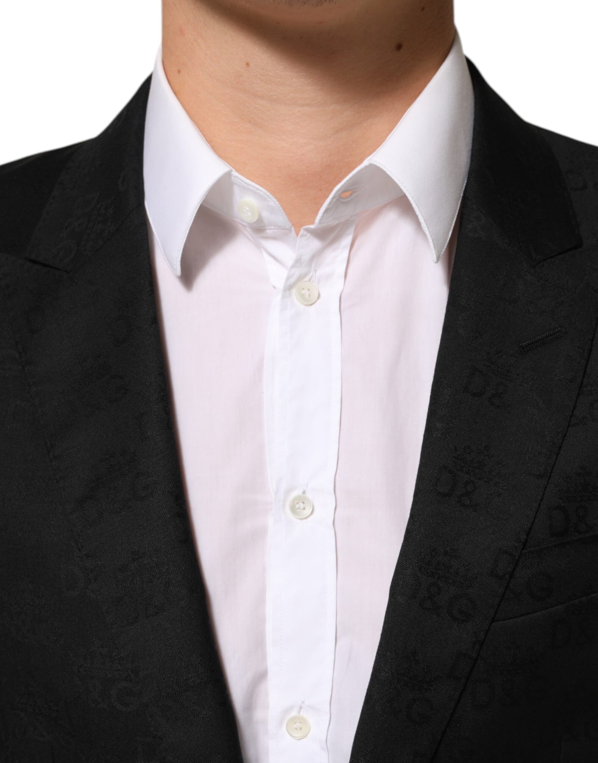 Black MARTINI 2 Buttons Suit Jacket Blazer-Dolce & Gabbana-LabelTerrace.com