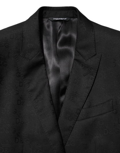Black MARTINI 2 Buttons Suit Jacket Blazer-Dolce & Gabbana-LabelTerrace.com